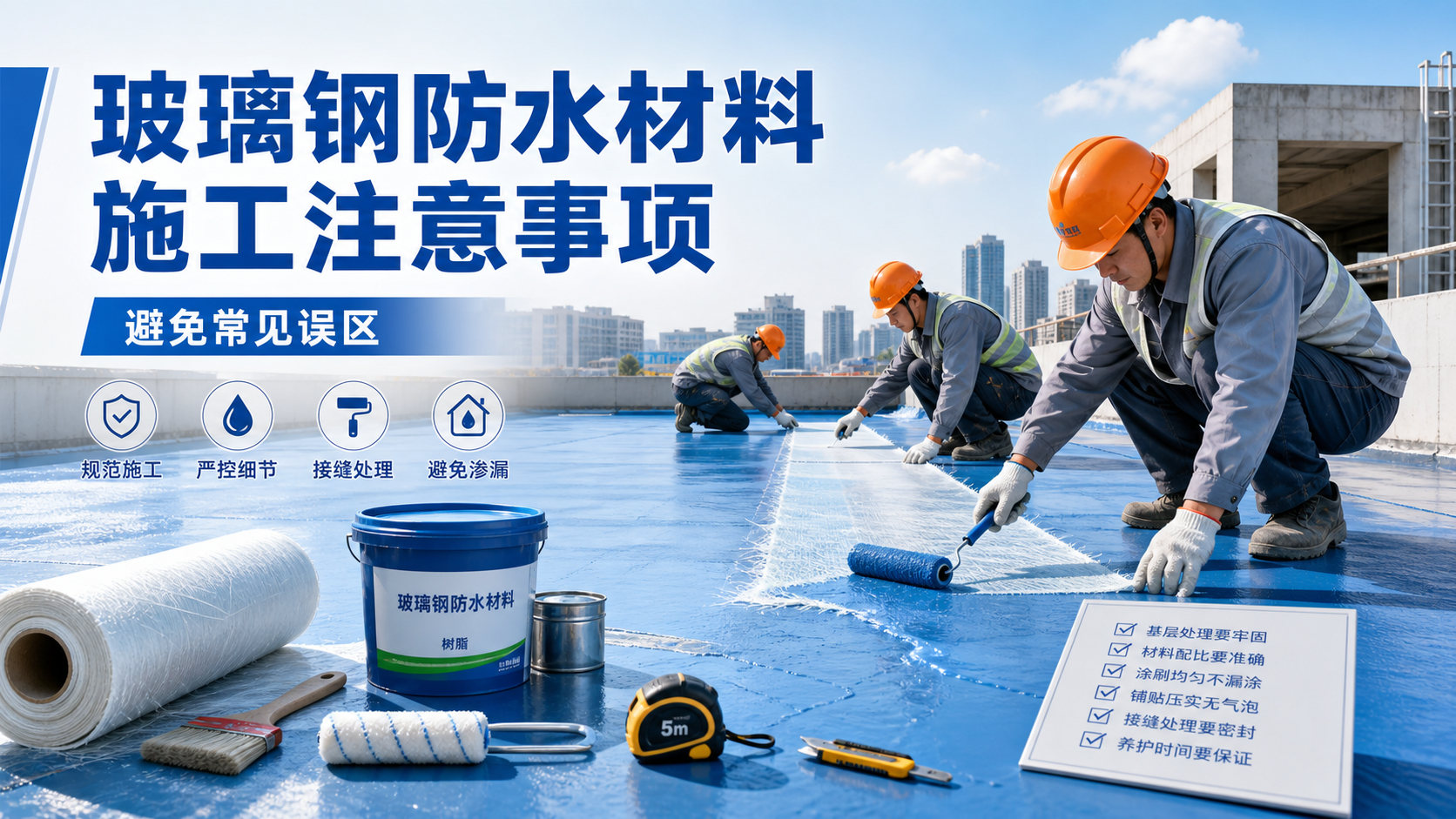 玻璃钢防水材料施工注意事项，避免常见误区 钦州 版